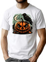 330 Vintage Pumpkin Scene Halloween T-Shirt for Men & Women, T-Shirts Graphic Tee - White