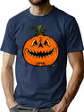 332 Grim Grinning Gourd T-Shirt for Men & Women, T-Shirts Graphic Tee - Navy