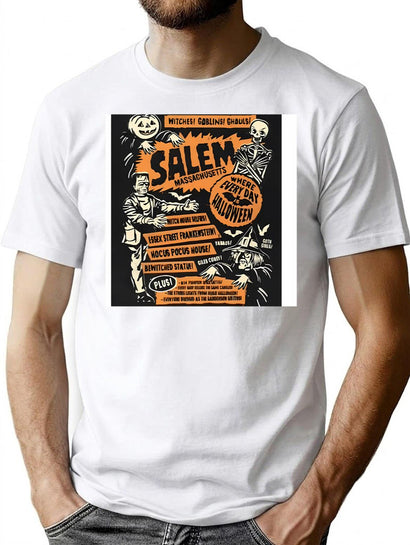 333 Fun Halloween Iconic Characters T-Shirt for Men & Women, T-Shirts Graphic Tee - Black