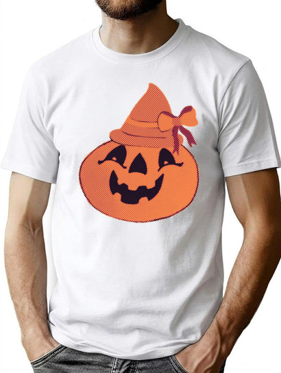 334 Cute Halloween Pumpkin Vintage Style. T-Shirt for Men & Women, T-Shirts Graphic Tee - Black