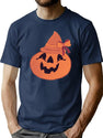 334 Cute Halloween Pumpkin Vintage Style. T-Shirt for Men & Women, T-Shirts Graphic Tee - Navy