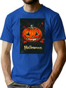 335 Jack-O-Lantern T-Shirt for Men & Women, T-Shirts Graphic Tee - Blue