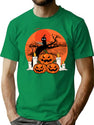 337 Vintage Pumpkin Scene Halloween T-Shirt for Men & Women, T-Shirts Graphic Tee - Green
