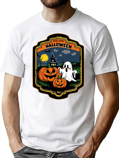 339 Halloween Pumpkin Vintage T-Shirt for Men & Women, T-Shirts Graphic Tee - Black