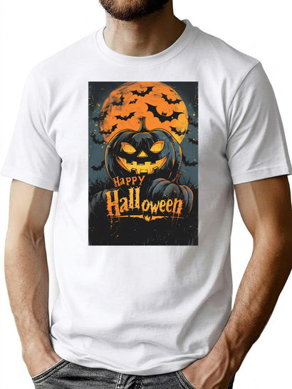 340 Happy Halloween T-Shirt for Men & Women, T-Shirts Graphic Tee - Black