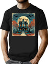 342 Retro Haunted House Halloween T-Shirt T-Shirt for Men & Women, T-Shirts Graphic Tee - Black
