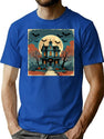 342 Retro Haunted House Halloween T-Shirt T-Shirt for Men & Women, T-Shirts Graphic Tee - Blue