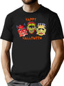 346 Happy Halloween With Vintage Masks T-Shirt for Men & Women, T-Shirts Graphic Tee - Black