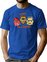 346 Happy Halloween With Vintage Masks T-Shirt for Men & Women, T-Shirts Graphic Tee - Blue
