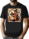 351 Vintage Happy Halloween Witches T-Shirt for Men & Women, T-Shirts Graphic Tee - Black