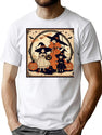 351 Vintage Happy Halloween Witches T-Shirt for Men & Women, T-Shirts Graphic Tee - White