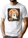 356 Ghost And Jack-O'-Lantern Halloween Duo T-Shirt for Men & Women, T-Shirts Graphic Tee - White