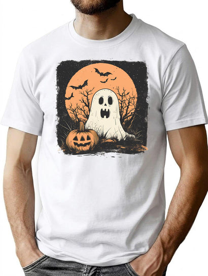 356 Ghost And Jack-O'-Lantern Halloween Duo T-Shirt for Men & Women, T-Shirts Graphic Tee - Black