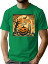 357 Vintage Halloween Pumpkin Glow T-Shirt for Men & Women, T-Shirts Graphic Tee - Green