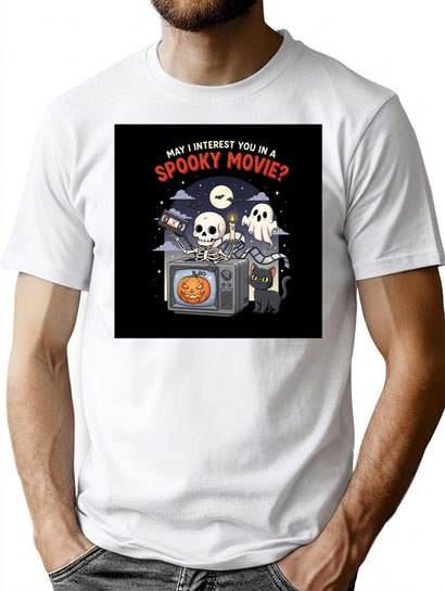 362 Spooky Movie Illustration T-Shirt for Men & Women, T-Shirts Graphic Tee - Black