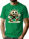 363 Retro Cartoon Pumpkin Vintage Halloween Style T-Shirt for Men & Women, T-Shirts Graphic Tee - Green