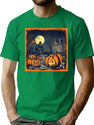 365 Pumpkin Scene Halloween T-Shirt T-Shirt for Men & Women, T-Shirts Graphic Tee - Green