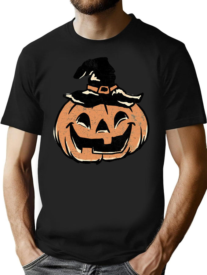 37 Vintage - Halloween - Pumpkin T-Shirt for Men & Women, T-Shirts Graphic Tee - Black