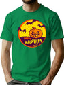 370 Happy Halloween Pumpkin And Bat T-Shirt for Men & Women, T-Shirts Graphic Tee - Green