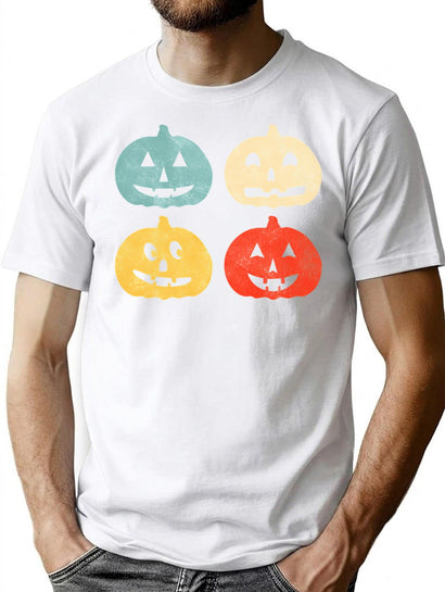 377 Happy Halloween Pumpkins T-Shirt for Men & Women, T-Shirts Graphic Tee - Black