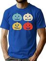 377 Happy Halloween Pumpkins T-Shirt for Men & Women, T-Shirts Graphic Tee - Blue