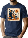 378 Retro Trick-Or-Treat Parade Halloween Shirt T-Shirt for Men & Women, T-Shirts Graphic Tee - Navy