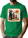 378 Retro Trick-Or-Treat Parade Halloween Shirt T-Shirt for Men & Women, T-Shirts Graphic Tee - Green