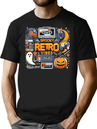 379 Halloween Retro T-Shirt for Men & Women, T-Shirts Graphic Tee - Black