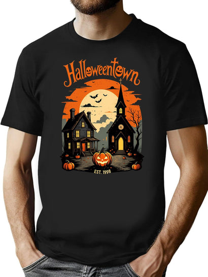 385 Halloweentown Est. 1998 Vintage 90S Spooky Halloween Shirt T-Shirt for Men & Women, T-Shirts Graphic Tee - Black