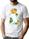 397 Vintage Halloween Ghost Pumpkin Face Cut Out T-Shirt for Men & Women, T-Shirts Graphic Tee - White