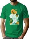 397 Vintage Halloween Ghost Pumpkin Face Cut Out T-Shirt for Men & Women, T-Shirts Graphic Tee - Green
