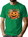 399 Retro Floral Pumpkin Halloween T-Shirt T-Shirt for Men & Women, T-Shirts Graphic Tee - Green