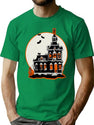 4 Vintage Style Haunted House - Happy Halloween T-Shirt for Men & Women, T-Shirts Graphic Tee - Green