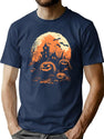 40 Grunge Halloween Nightmare Eerie Castle T-Shirt for Men & Women, T-Shirts Graphic Tee - Navy