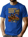 404 Haunted Goose Motel T-Shirt for Men & Women, T-Shirts Graphic Tee - Blue
