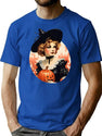 406 Vintage Halloween Witch T-Shirt for Men & Women, T-Shirts Graphic Tee - Blue