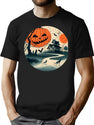 408 Scary Pumpkin House T-Shirt for Men & Women, T-Shirts Graphic Tee - Black