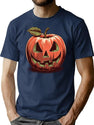 412 Halloween Apple Halloween Pumpkin T-Shirt for Men & Women, T-Shirts Graphic Tee - Navy