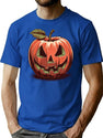 412 Halloween Apple Halloween Pumpkin T-Shirt for Men & Women, T-Shirts Graphic Tee - Blue