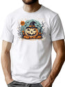 413 Halloween Series 1 Vintage Pumpkin Halloween Illustration T-Shirt for Men & Women, T-Shirts Graphic Tee - White