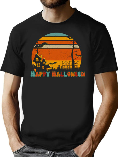 417 Happy Halloween T-Shirt for Men & Women, T-Shirts Graphic Tee - Black