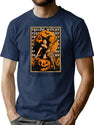 423 Retro Sexy Witch On Pumpkin T-Shirt for Men & Women, T-Shirts Graphic Tee - Navy