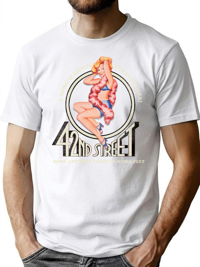 42Nd Street Logo Broadway Worn T-Shirt for Men & Women, T-Shirts Graphic Tee - Black