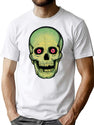 430 Vintage Halloween Glow Skull T-Shirt for Men & Women, T-Shirts Graphic Tee - White