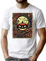 434 Halloween Pumpkin Jack-O'-Lantern Gothic Art - Spooky Moonlit Design T-Shirt for Men & Women, T-Shirts Graphic Tee - White