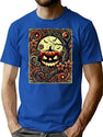 434 Halloween Pumpkin Jack-O'-Lantern Gothic Art - Spooky Moonlit Design T-Shirt for Men & Women, T-Shirts Graphic Tee - Blue