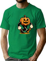 435 Retro Cartoon Pumpkin Vintage Halloween Style T-Shirt for Men & Women, T-Shirts Graphic Tee - Green