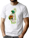 437 Vintage Halloween Skeleton Ghost With Pumpkin T-Shirt for Men & Women, T-Shirts Graphic Tee - White