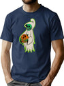 437 Vintage Halloween Skeleton Ghost With Pumpkin T-Shirt for Men & Women, T-Shirts Graphic Tee - Navy