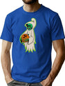 437 Vintage Halloween Skeleton Ghost With Pumpkin T-Shirt for Men & Women, T-Shirts Graphic Tee - Blue